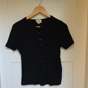 Black Short Sleeve Cardigan